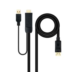 Nanocable Cable Conversor HDMI 2.0 a DisplayPort V1.2, 1.8 m, Negre