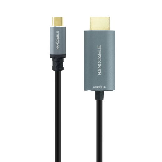 Nanocable Cable Conversor USB-C a HDMI 2.1 8K@60HZ 1.8m, Negre