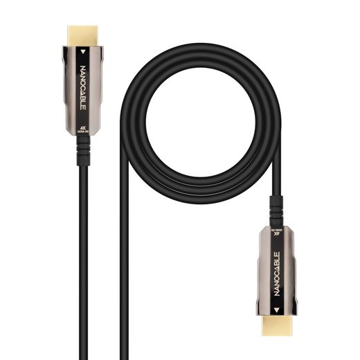 Nanocable Cable HDMI V2.0 AOC 4K@60Hz 18Gbps A/M-A/M, Negro, 15 m