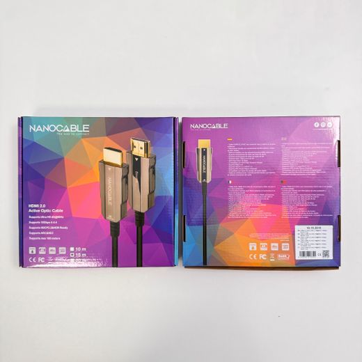 Nanocable Cable HDMI V2.0 AOC 4K@60Hz 18Gbps A/M-A/M, Negre, 15 m