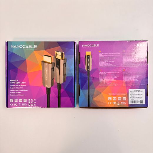 Nanocable Cable HDMI V2.0 AOC 4K@60Hz 18Gbps A/M-A/M, Negre, 20 m