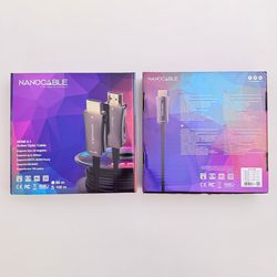 Nanocable Cable HDMI V2.1 AOC 8K@60Hz 4K@120Hz 48Gbps A/M-A/M, Negre, 100 m