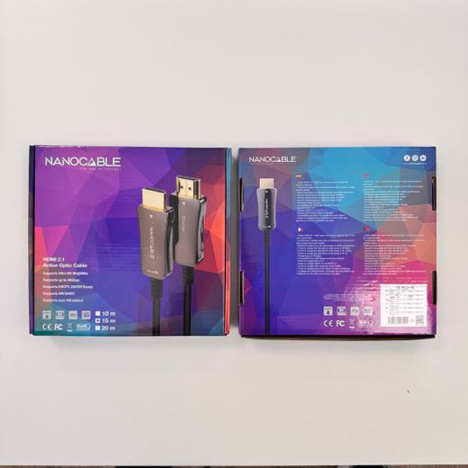 Nanocable Cable HDMI V2.1 AOC 8K@60Hz 4K@120Hz 48Gbps A/M-A/M, Negre, 15 m