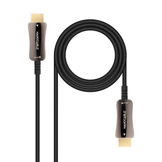 Nanocable Cable HDMI V2.1 AOC 8K@60Hz 4K@120Hz 48Gbps A/M-A/M, Negro, 20 m