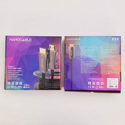 Nanocable Cable HDMI V2.1 AOC 8K@60Hz 4K@120Hz 48Gbps A/M-A/M, Negre, 50 m