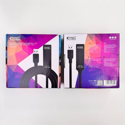 Nanocable Cable USB 3.0 prolongador con amplificador, tipo A/M-A/H, 15m