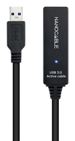 Nanocable Cable USB 3.0 prolongador con amplificador, tipo A/M-A/H, 15m