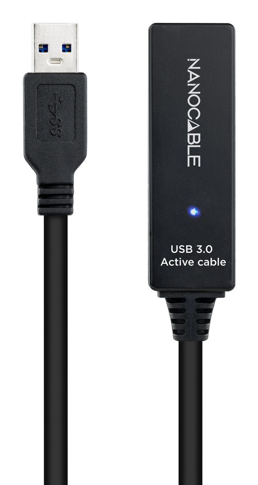 Nanocable Cable USB 3.0 prolongador con amplificador, tipo A/M-A/H, 15m