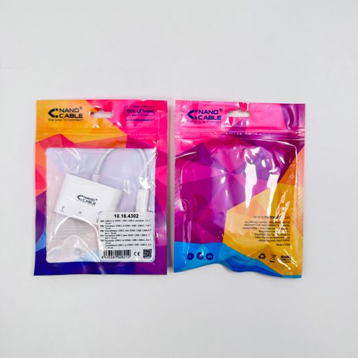 Nanocable CONVERSOR USB-C A HDMI/USB/USB-C, 3 EN 1, 15 CM