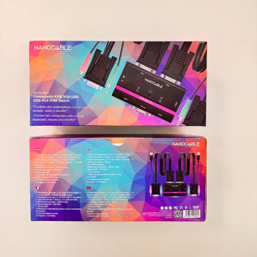 Nanocable KVM SWITCH VGA USB 1U-2PC+CABLE