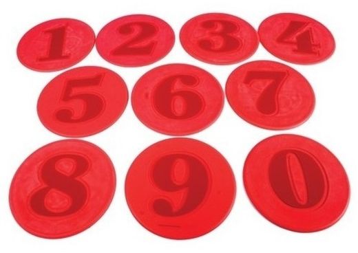 Números de caucho del 0 al 9