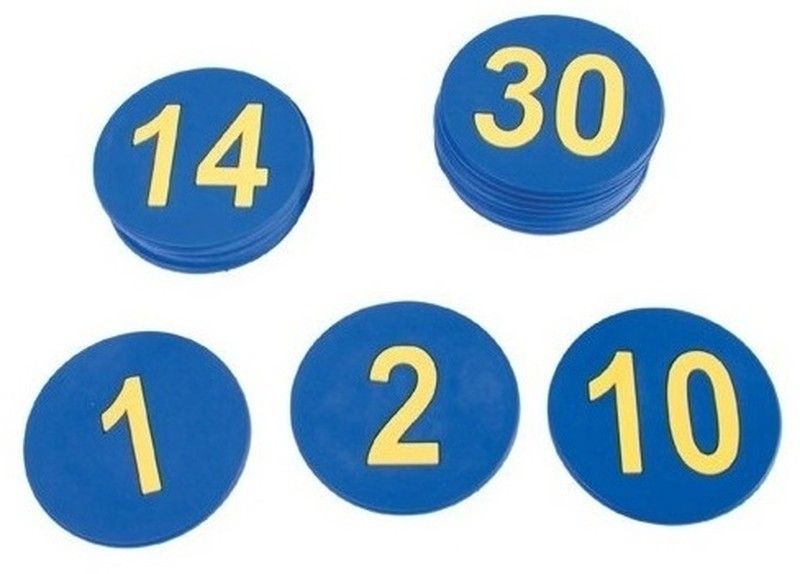 Números de caucho del 1 Al 30