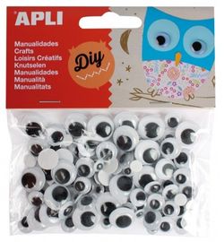 Ulls mòbils negres rodons adhesius 7, 10, 12 y 15 mm.