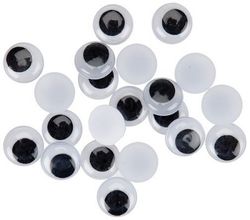 Ulls mòbils negres autoadhesius rodons 15 mm.