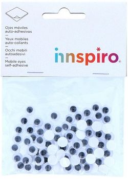 Ulls mòbils negres autoadhesius rodons 8 mm.