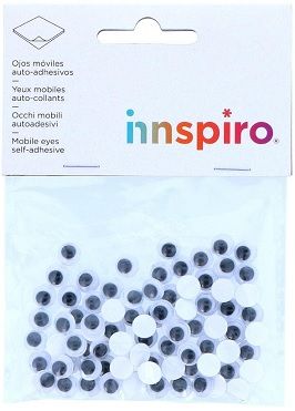 Ulls mòbils negres autoadhesius rodons 8 mm.