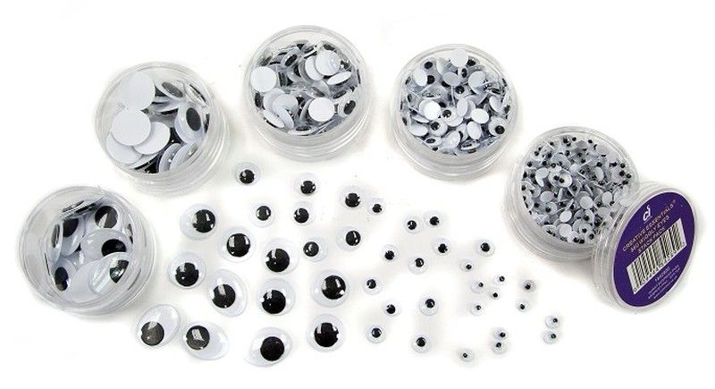 Ojos móviles negros redondos/ovalados