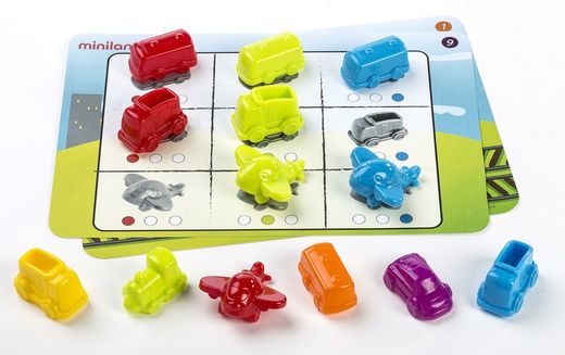 Joc matemàtic ordenar i comptar Vehicles