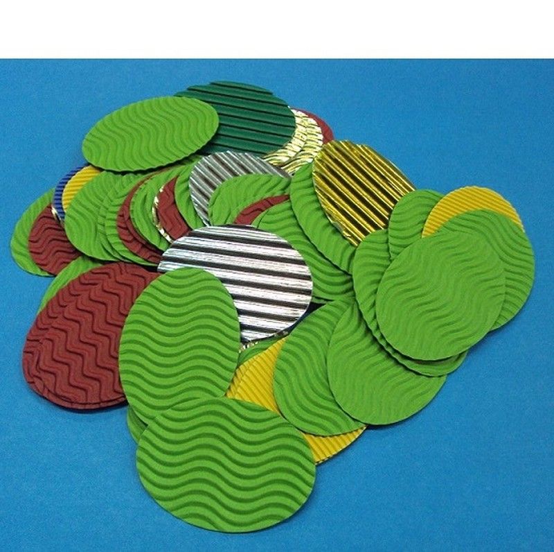 Recortes de cartulina ondulada ovalos - UE