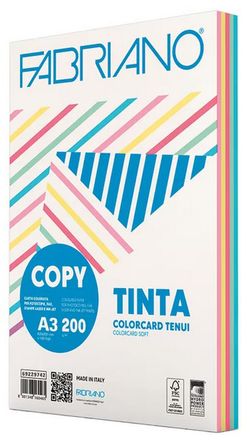 Papel color A3 80 gr. 5 colores claros 250 hojas