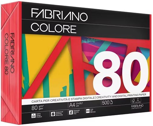 Papel color A4 80 gr. Rojo/Rosso 500 hojas