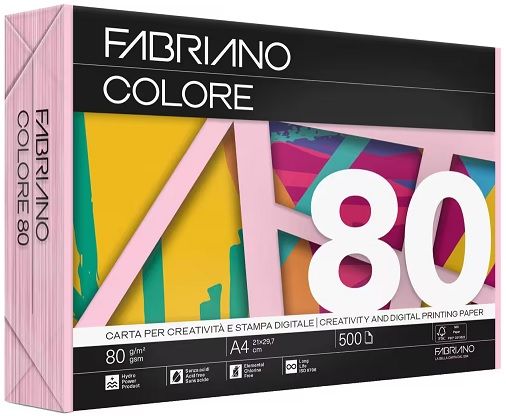 Papel color A4 80 gr. Rosa 500 hojas