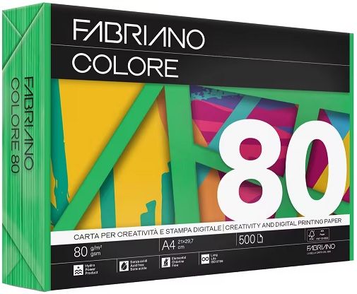 Papel color A4 80 gr. Verde Menta/Verde 500 hojas
