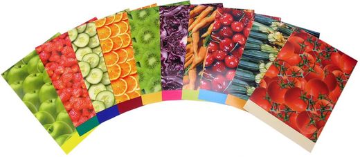 Papel creativo Frutas y Vegetales Naturales 210 * 297 mm.