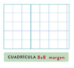 Paper quadricula 8 x 8 A4 plantat 100 fulls