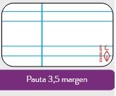 Papel pauta 3'5 mm. A4 plantado 100 hojas