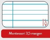 Paper pauta MONTESORI 3'5 mm. A4 plantat 100 fulls