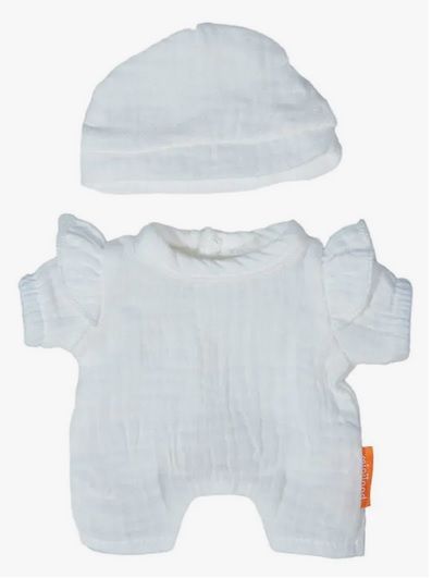 Pijama blanco con gorro 21 cm