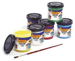 Pintura acrílica JOVIDECOR 6 colores 55 ml. + pincel