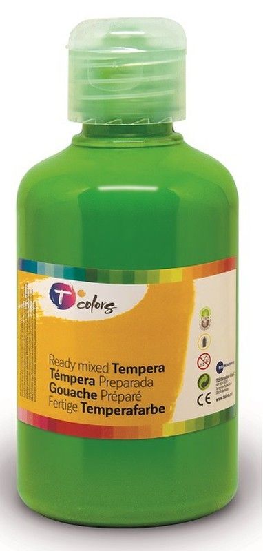 Pintura tempera preparada T COLORS 500 ml. Verde Claro