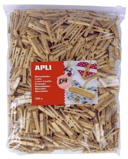 Pinces fusta natural format MAXI 400 u.
