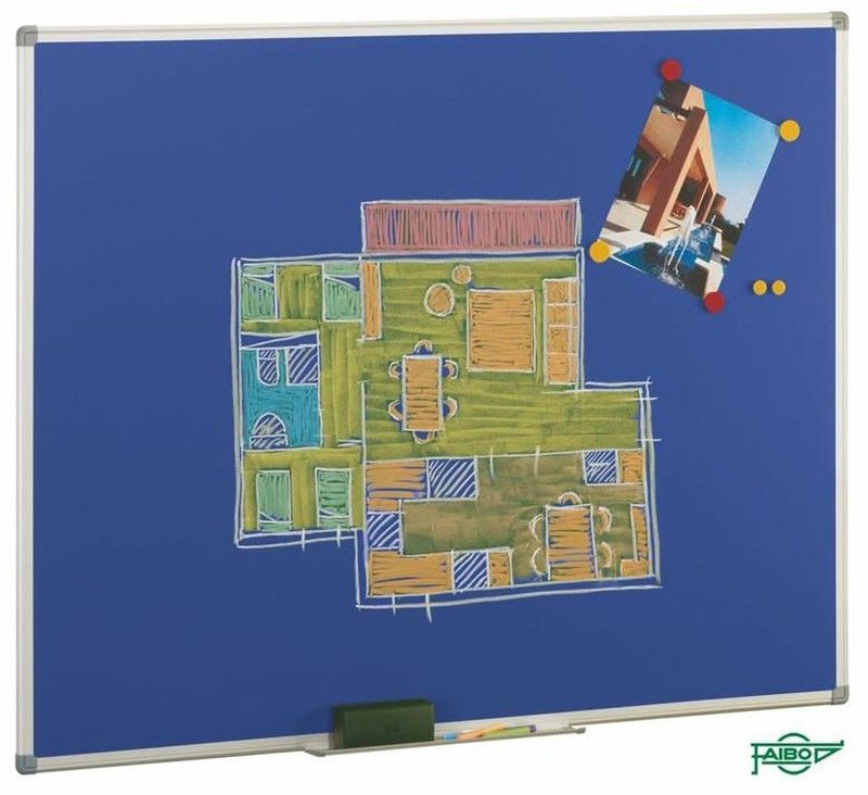 Pizarra azul acero vitrificado 122 x 150 cm, m/aluminio