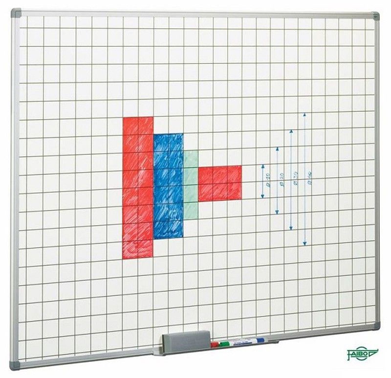 Pizarra estratificada blanca  122 x 200 cm. cuadricula 5 x 5 cm