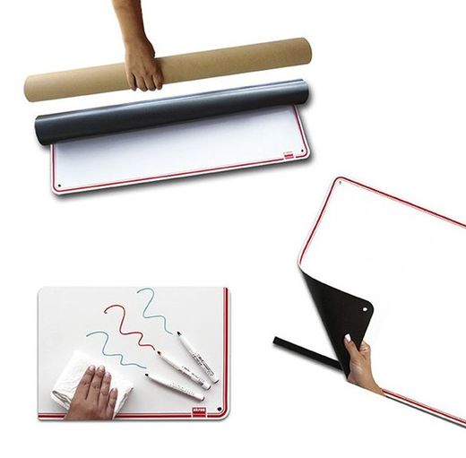 Pissarra metàl·lica enrotllable i esborrable