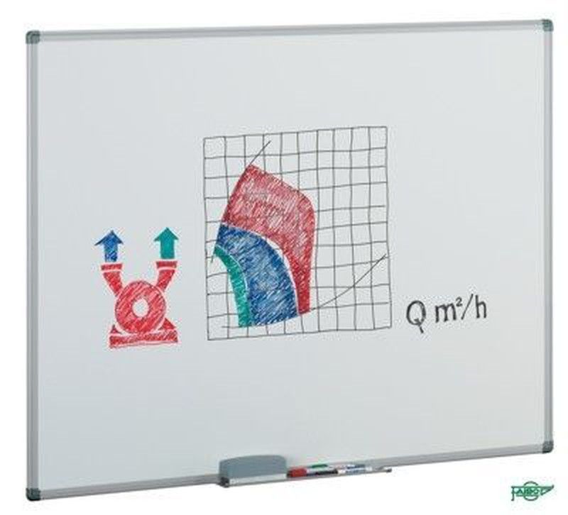 Pizarra estratificada blanca 80 x 60 cm m/aluminio