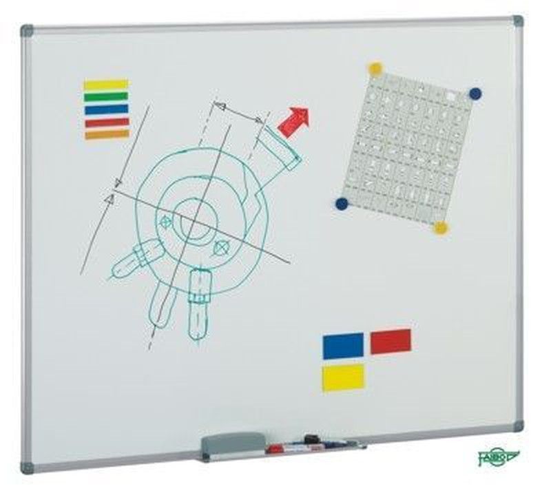 Pizarras acero vitrificado blanco mate 122 x 300 cm m/aluminio