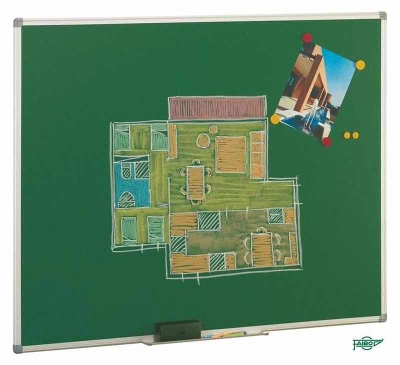 Pizarra verde acero vitrificado 122 x 200 cm, m/aluminio