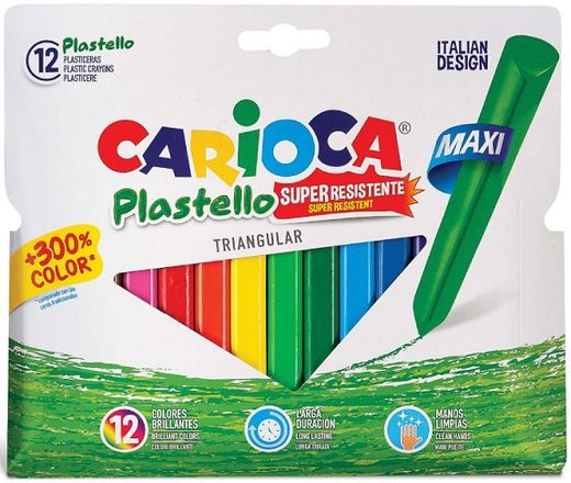 Plasticera CARIOCA maxi triangular, 12 colors