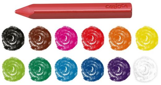 Plasticera CARIOCA maxi triangular, 12 colors