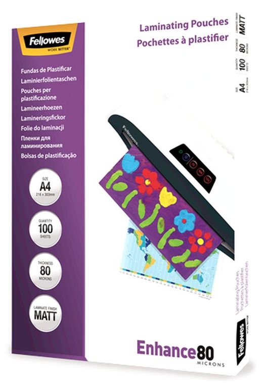 Plastico plastificar Mate A4 80 mic 100 und.