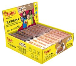 Plastilina JOVI caja expositora 18 pastillas 50 g colores MULTICULTURAL