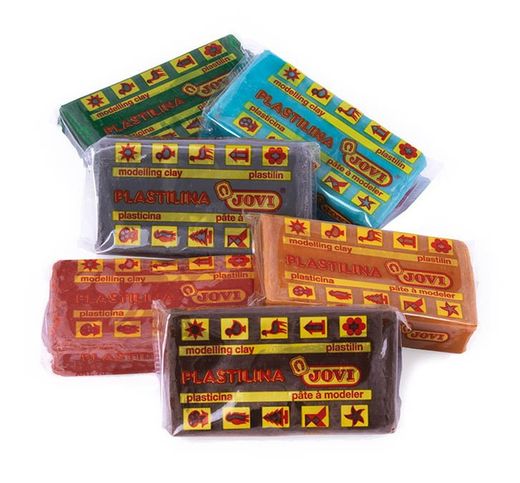 Plastilina JOVI caja expositora 18 pastillas 50 g NATURE COLORS