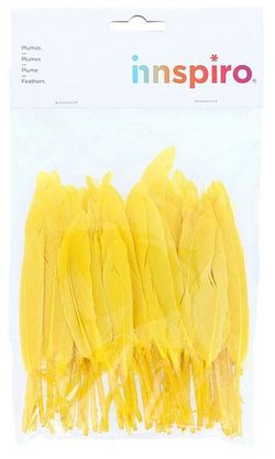 Plomes indi 25 mm x 140 mm aprox. groga