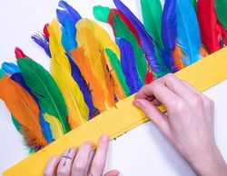 Plumas indio 25 mm x 140 mm aprox. blanco