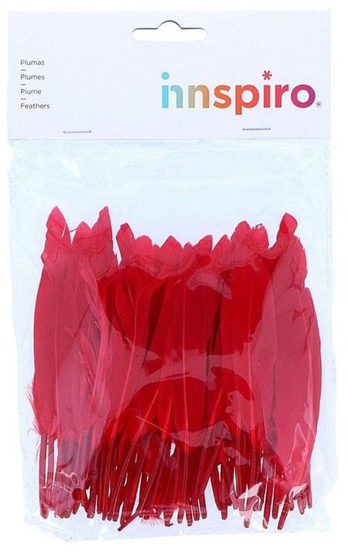 Plomes indi 25 mm x 140 mm aprox. vermell