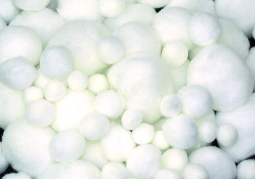 Pompones Blancos surtidos Ø 10 mm y Ø 40 mm